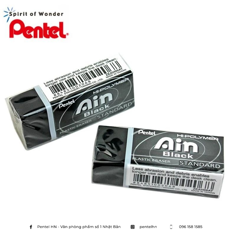 Tẩy Đen Cao Cấp Pentel ZEATH | Tẩy Sạch, Ít Bụi, An Toàn Với Môi Trường