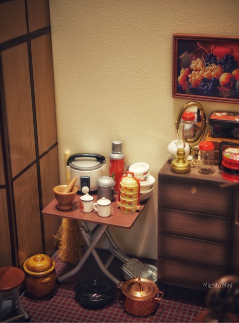 Mô hình set đồ đạc phong cách bao cấp cho búp bê