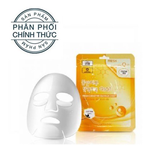 Bộ 10 mặt nạ cung cấp dưỡng chất phục hồi da 3W Clinic Fresh Coenzyme Q10 Mask Sheet 23ml X 10