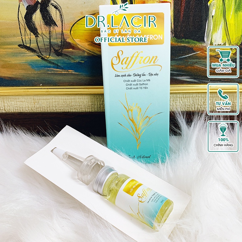 Combo sữa rửa mặt dịu nhẹ cho da nhạy cảm Dr.Lacir Cleanser chai 150ml và Toner cốt yến saffron DR.LACIR 10ml