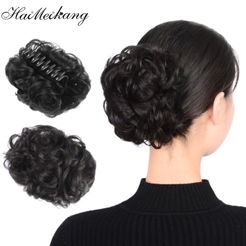 Haimeikang Kẹp tóc giả nữ với búi tóc lộn xộn dễ thương