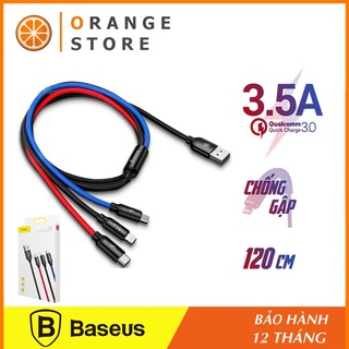 Dây Sạc Đa Năng Baseus 3 trong 1 tiện lợi sạc iPhone Micro Type C Lighting Android - PhukienorangeHY