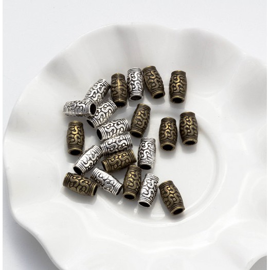 Bộ 20 Hạt Xỏ Lỗ Lớn Bằng Hợp Kim Màu Bạc / Đồng