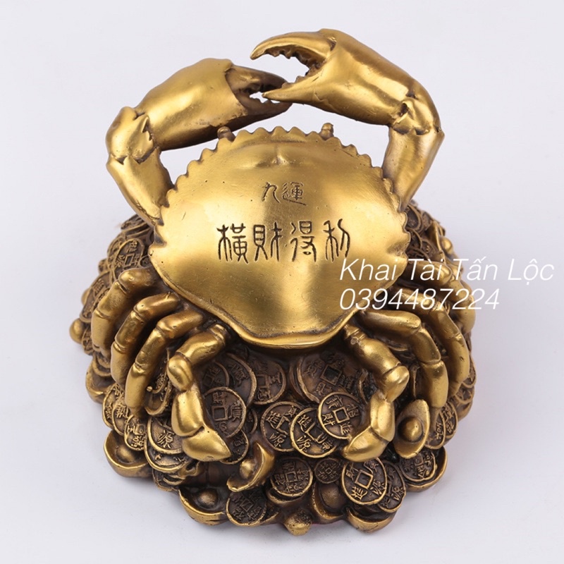 Tượng cua phong thủy bằng đồng thu hút tài Lộc , chiến thắng cạnh trang