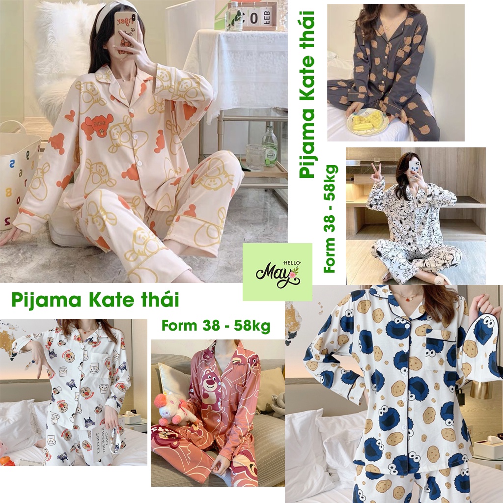 [RẺ VÔ ĐỊCH] Pijama tay dài quần dài(Đồ ngủ pijama dễ thương) Freesize 38 - 60kgHình Thật