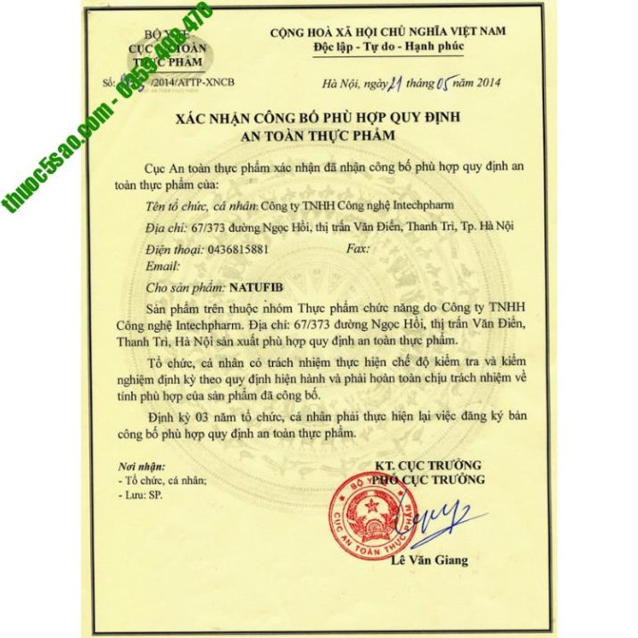 Natufib - Bổ sung chất sơ hòa tan, hỗ trợ táo bón - Hộp 20 gói