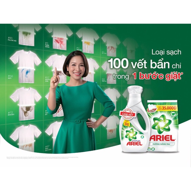 Nước giặt Ariel 2,4kg dạng túi giặt tay và máy