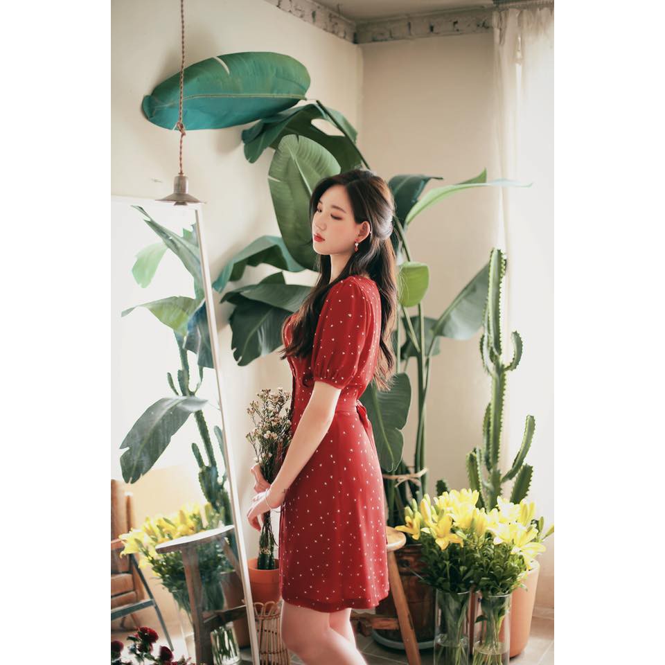 Đầm chấm bi đỏ Cardi | BigBuy360 - bigbuy360.vn