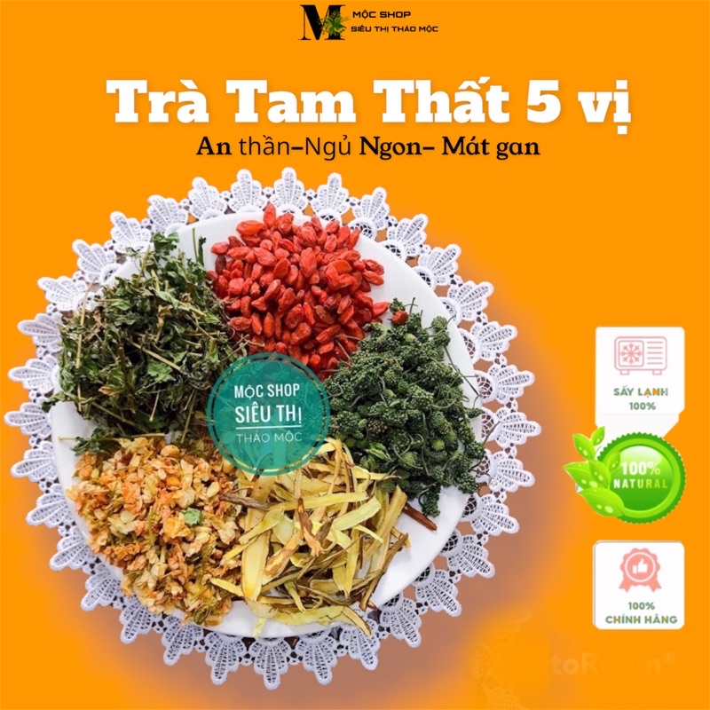 TRÀ NỤ HOA TAM THẤT NGŨ VỊ(Mát gangiúp ngủ sâu hơn)