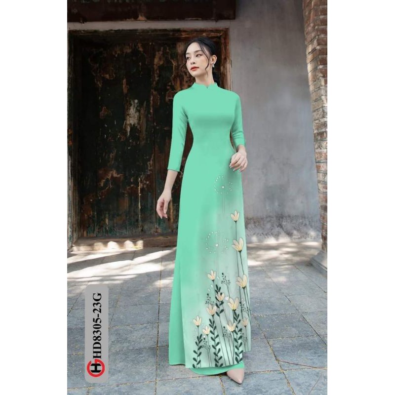 🌼Vải áo dài lụa 3D hoa chân đồng phục (đặt trước 4 ngày)🌸