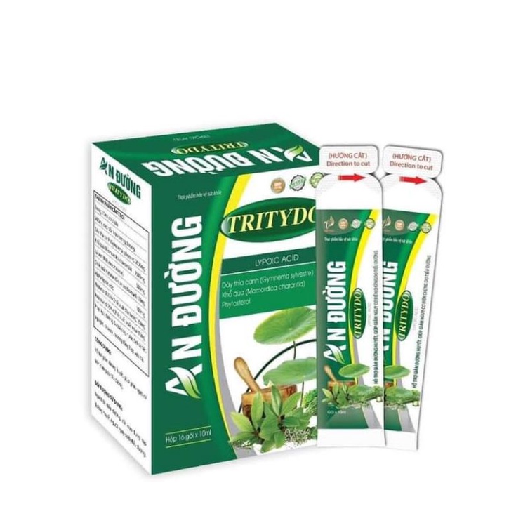 AN ĐƯỜNG TRITYDO hỗ trợ hạ đường huyết, chống biến chứng tiểu đường hộp 16 gói