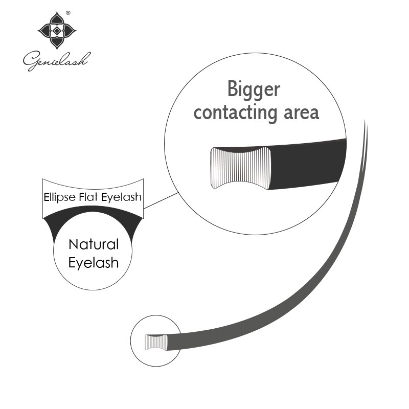 Genielash Lông Mi Giả Lì Elipse Dạng Phẳng Mềm Mại