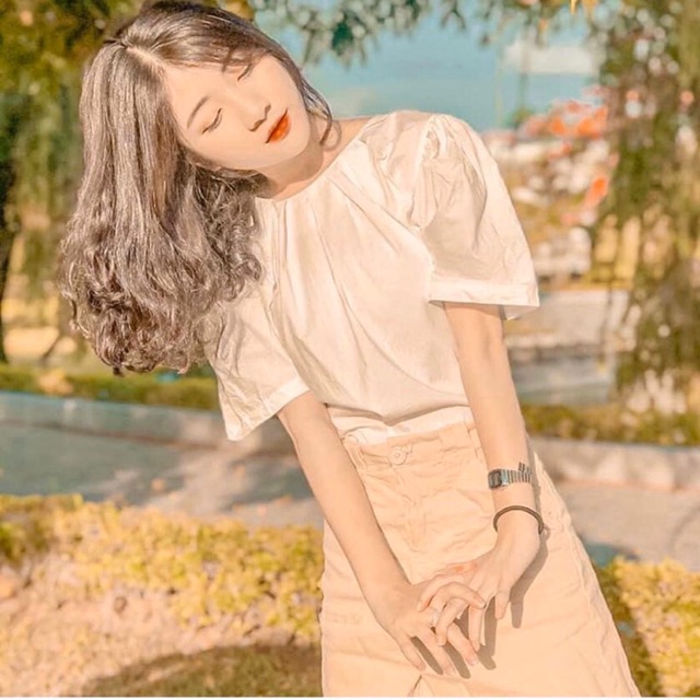 Set áo nơ lưng cv kaki