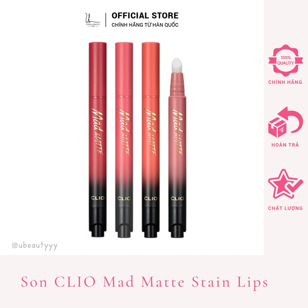 [Chính Hãng] Son Nước Dạng Bấm Clio Mad Matte Stain Tint 2g