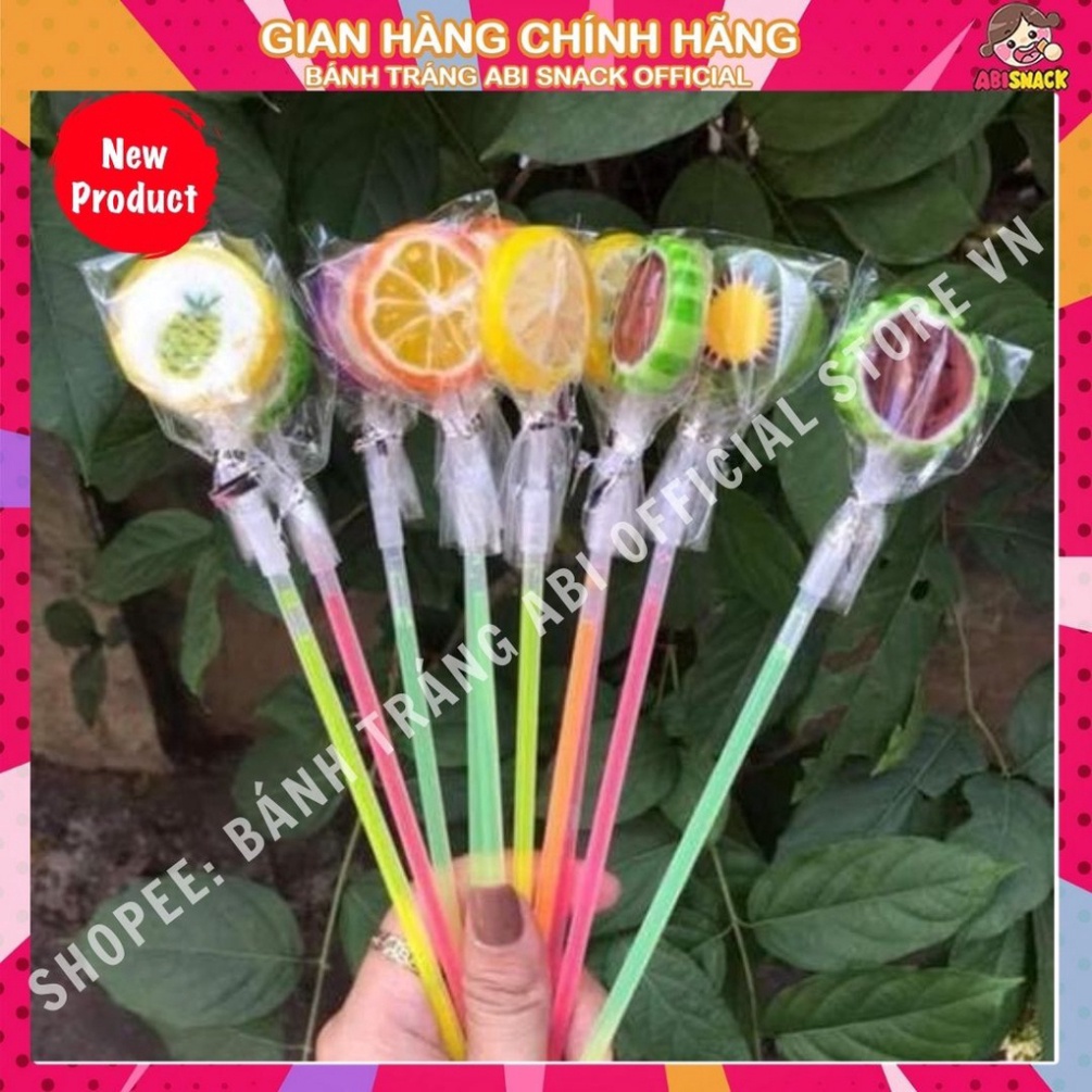 1 CÂY KẸO QUE MÚT CỨNG CÂY PHÁT SÁNG VỊ TRÁI CÂY TỔNG HỢP CÂY DÀI TẬN 30CM Xả Kho
