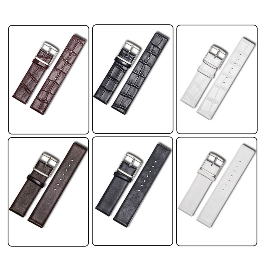 Dây Đeo Đồng Hồ Bằng Da Siêu Mỏng 14 16 18 20 22 24mm Sang Trọng