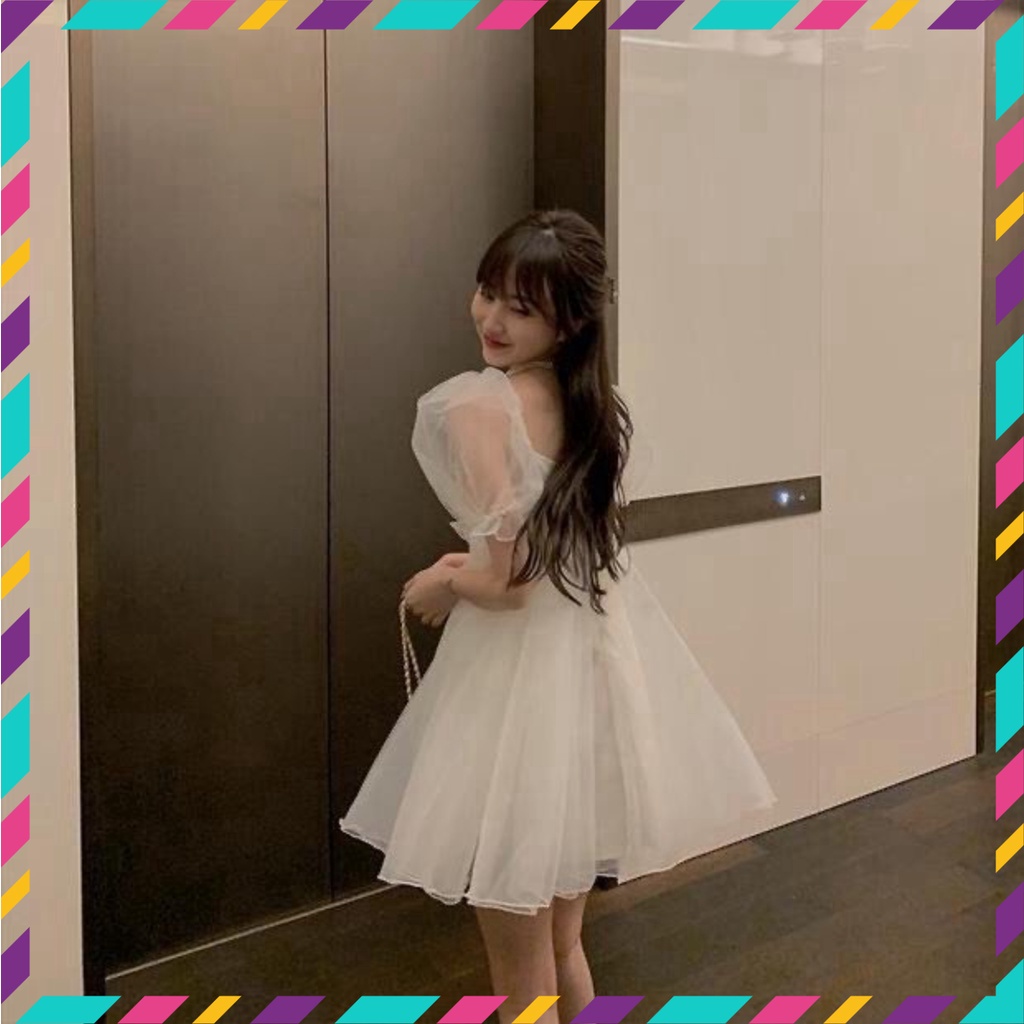 Váy Nữ, Váy Babydoll Voan Tay Phồng Style Tiểu Thư Công Chúa, Vải Voan Tơ 2 Lớp Tay Phồng | BigBuy360 - bigbuy360.vn