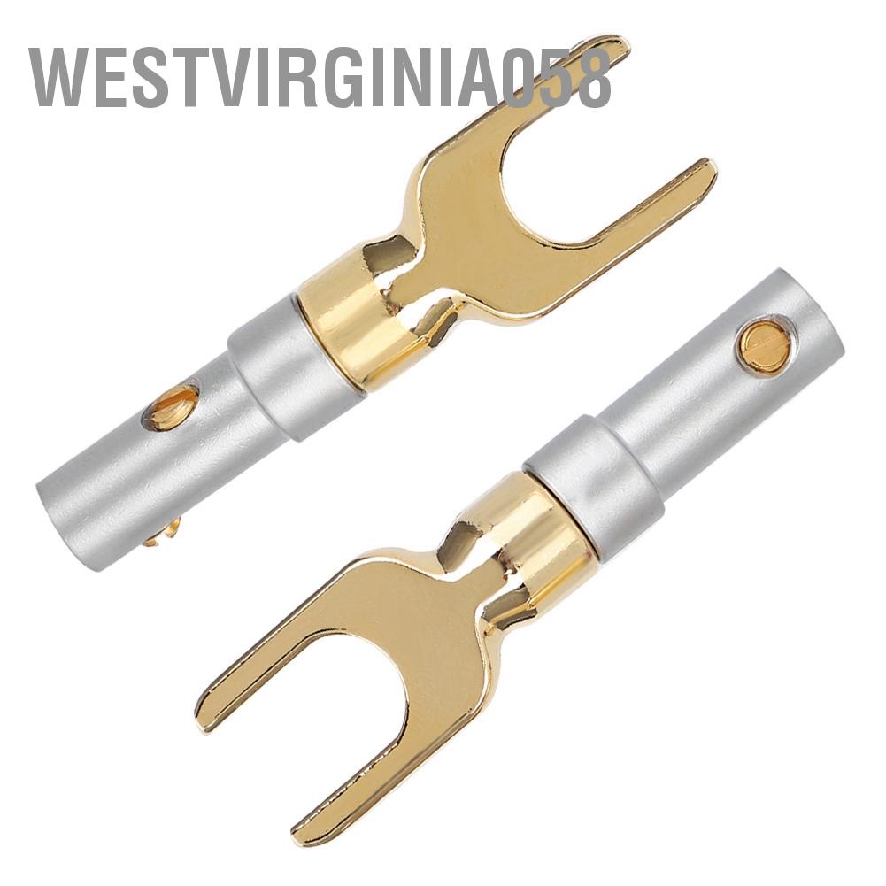 Có thể bán buôn 2 cái U Spade Loa Cắm Âm thanh Vít Ngã ba Đầu nối Giắc cắm Bộ chuyển đổi Đồng nguyên chất mạ vàng Hàng giao ngayWestvirginia058