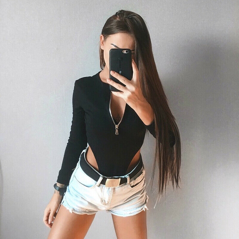 ♛♚♛Áo liền quần Tay Dài Hoạ Tiết Da Báo Thiết Kế Cổ Chữ v Quyến Rũ