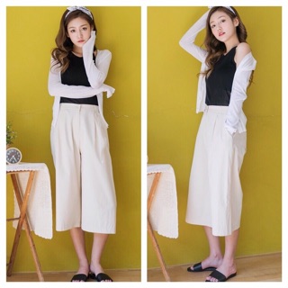 [Ảnh thật] - Quần culottes đũi