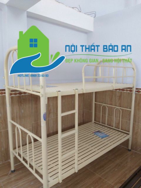 Giường sắt hai tầng Đại Thành 0.8 màu xanh