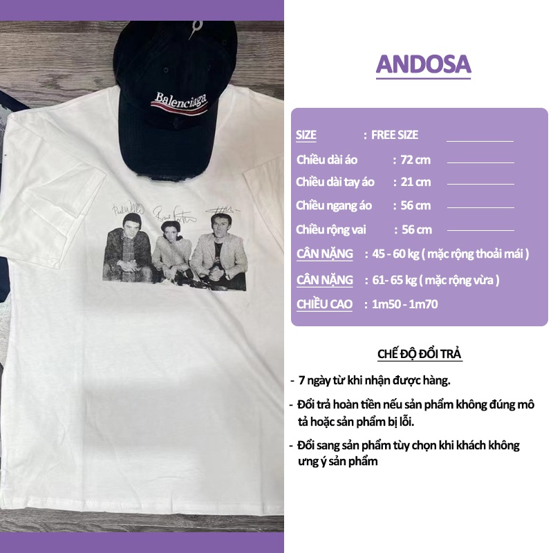 Áo thun nam nữ 3158 form rộng tay lỡ in hình phông unisex chất cotton hàng Quảng Châu ANDOSA AT17