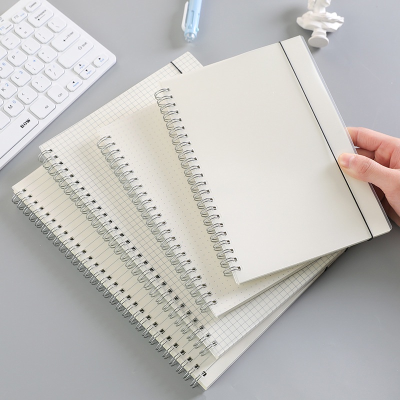 Sổ Caro các cỡ A6 / A5 / B5 / A4 - Sổ tay lò xo bìa trong suốt caro 5x5