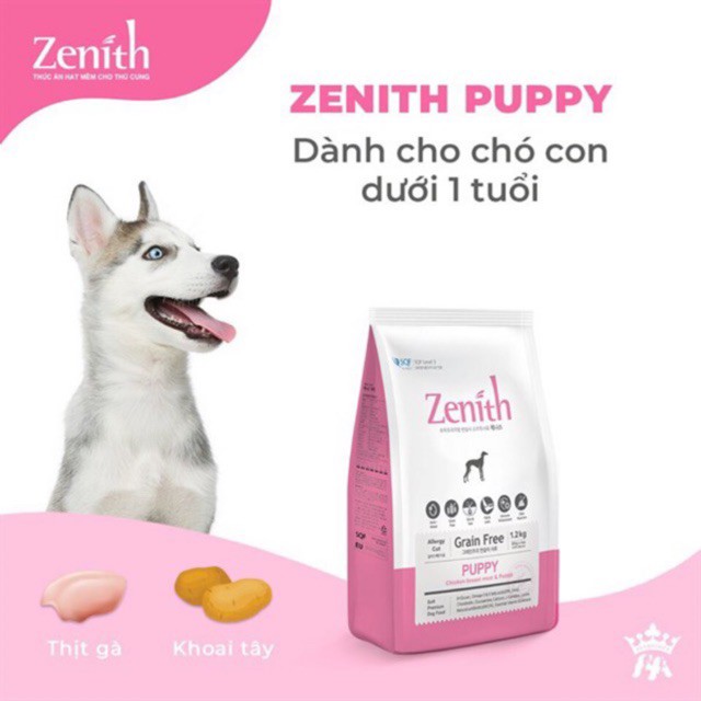 Thức ăn hạt mềm Zenith Puppy 1,2kg cho Chó Con