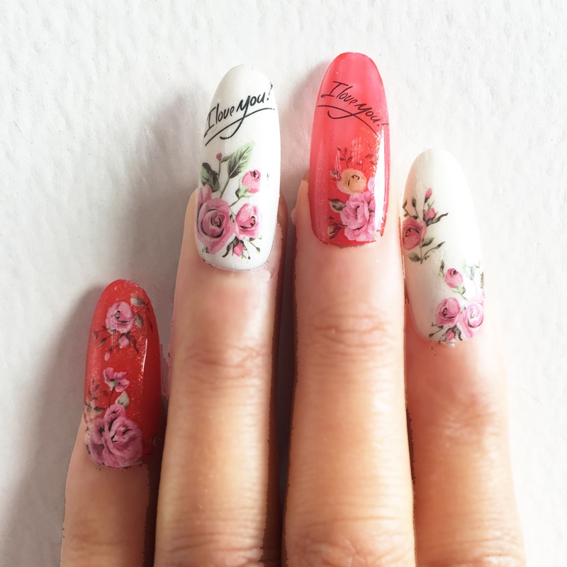 Set 2 Tờ Sticker Dán Móng Tay Hình Hoa Hồng