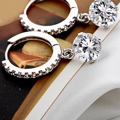 Đôi Khuyên Tai HìNh GiọT NướC ĐíNh Zircon LấP LáNh ThờI Trang Cho Nữ