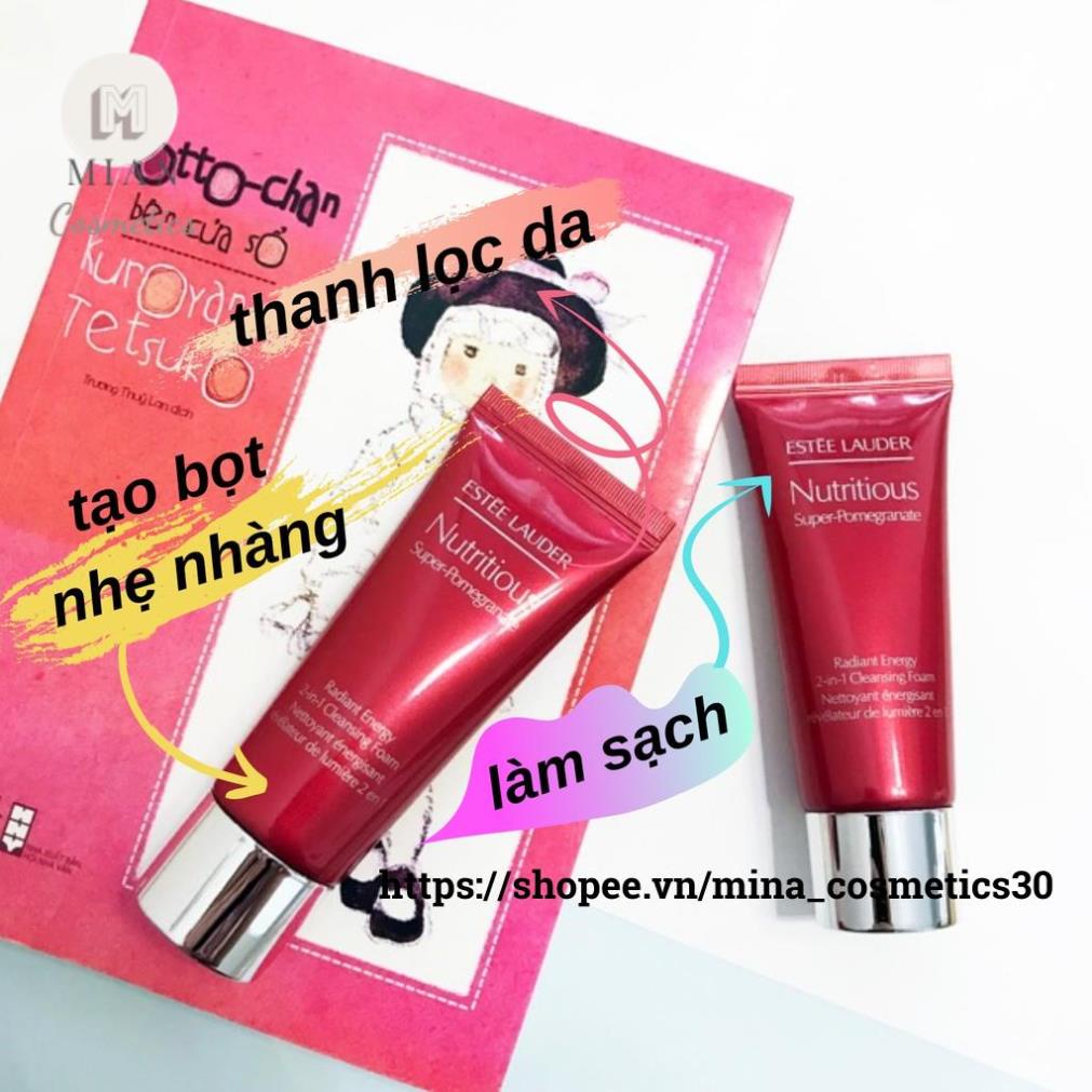 Sữa rửa mặt dưỡng da Estee Lauder Nutritious Super Pomegranate- Radiant Energy 2-in-1 Cleansing Foam 30ml