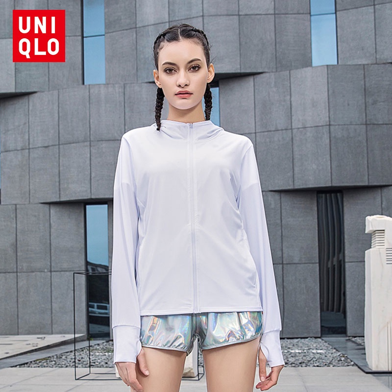 Áo Khoác Hoodie Tay Dài Màu Sắc Trơn Chống Tia UV Thoáng Khí Thời Trang Cho Nữ