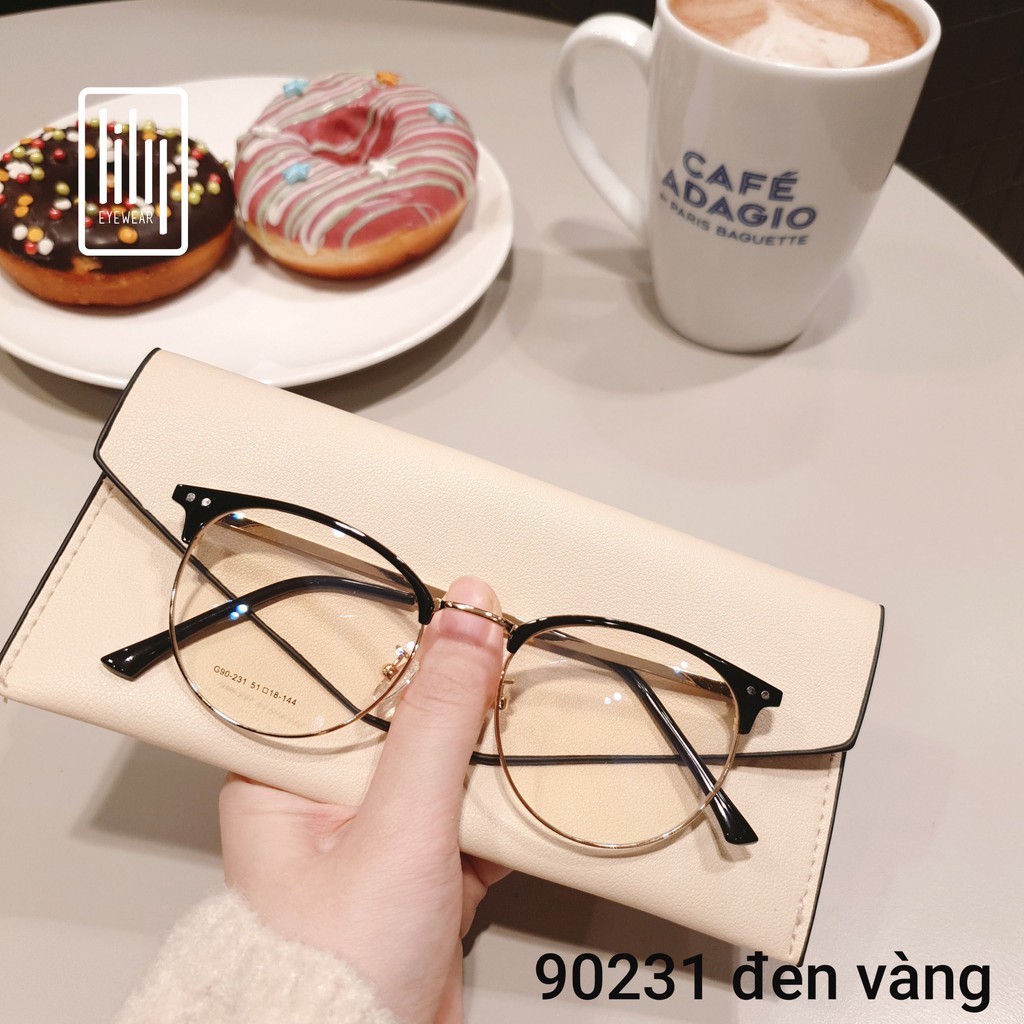 Gọng kính cận nam nữ Lilyeyewear mắt tròn kim loại, thanh mảnh, màu sắc thời trang dễ 90231 | BigBuy360 - bigbuy360.vn