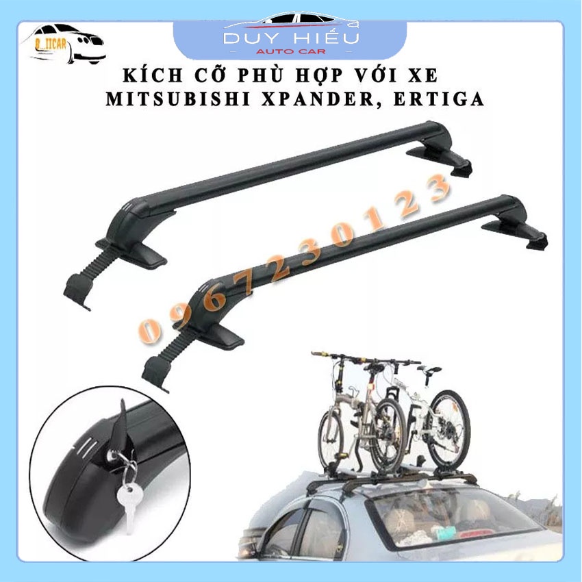 Giá nóc xe 7 chỗ MISUBISHI XPANDER thanh ngang chở hàng chất liệu hợp kim cứng nặng 4kg