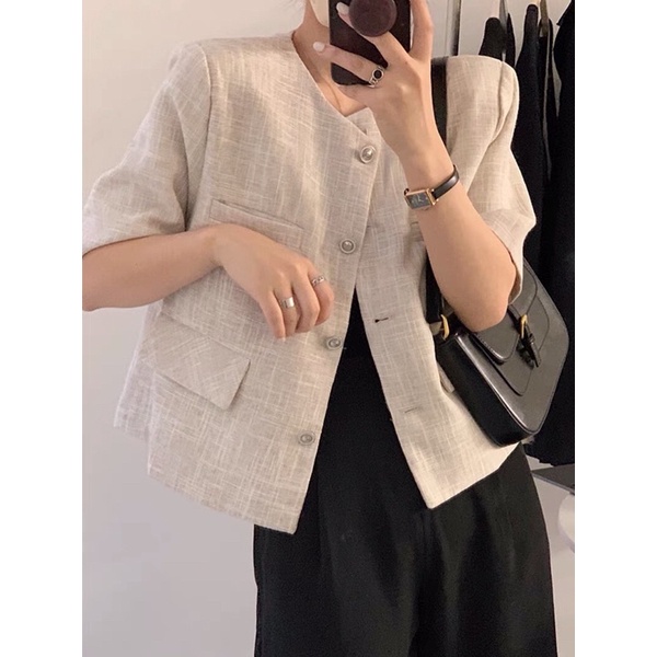 Áo dạ khoác dạ sweet tiểu thư màu tím chảnh