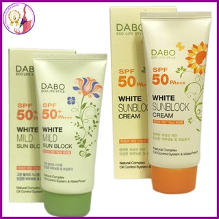 Kem chống nắng Dabo White Sunblock Cream SPF50+ PA+++ bảo vệ da 70ml Hàn Quốc