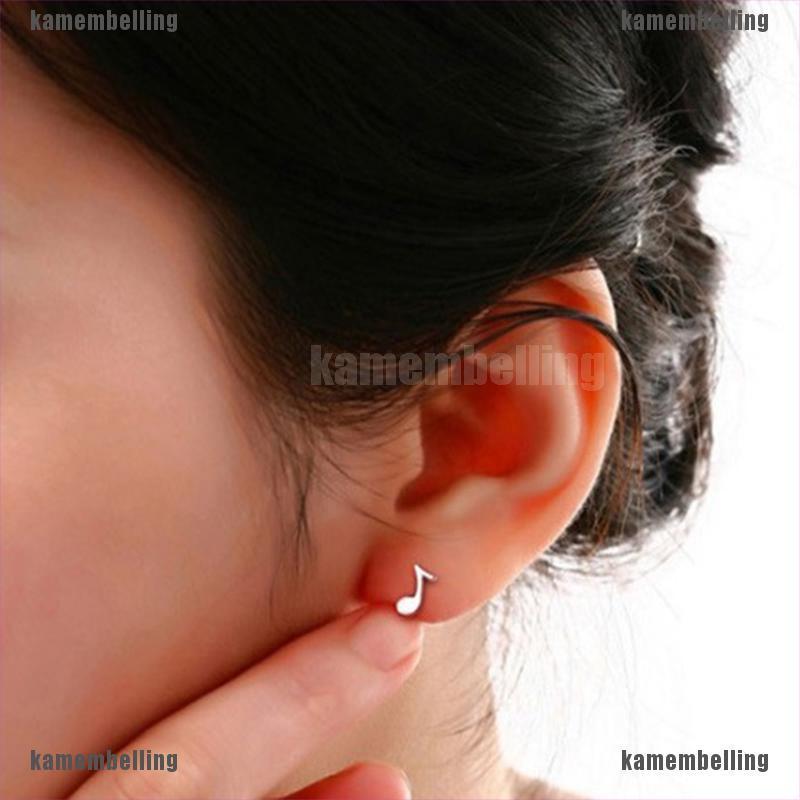 Bông Tai Mạ Bạc 925 Hình Nốt Nhạc Dễ Thương