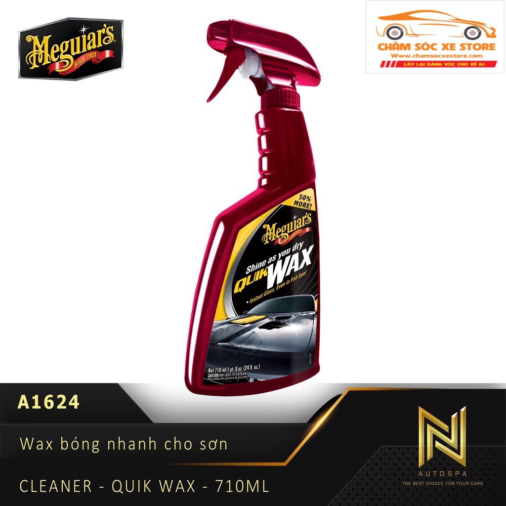 Dung dịch Wax bóng sơn nhanh trên bề mặt sơn ô tô Meguiar's Quik Wax - A1624 - 710ml chamsocxestore