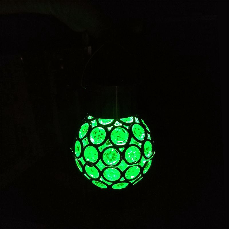 H☆  Colorful Solar Lights, Outdoor Hanging Decorative Garden Lights 7 Colors LED Crackle Glass