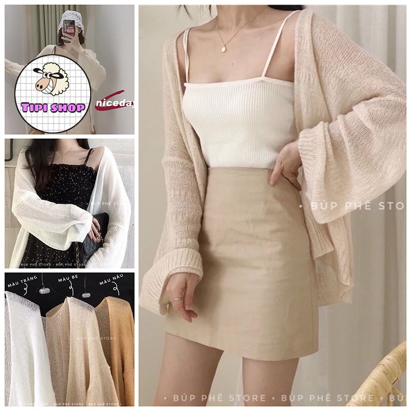 [Mã SKAMCLU7 giảm 10% tối đa 50K đơn 0Đ] Áo khoác len cardigan chất voan hàn quốc ngang eo CDG3