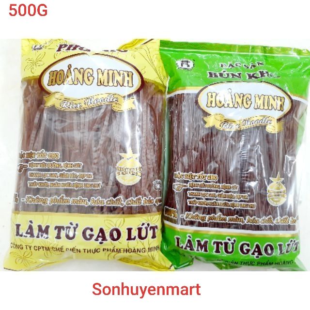 1 GÓI Mì bún/phở gạo lứt Hoàng Minh 500G