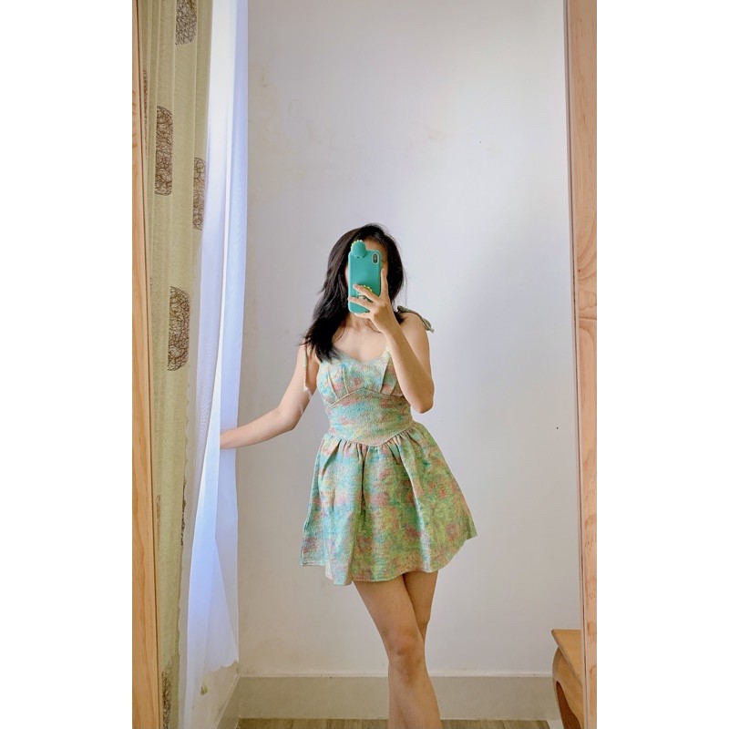 Ròm [Ảnh tuchup] ĐẦM 2S IN TRANG SƠN DẦU PHONG CÁCH RETRO HÀN QUỐC MỚI SIÊU XINH | BigBuy360 - bigbuy360.vn