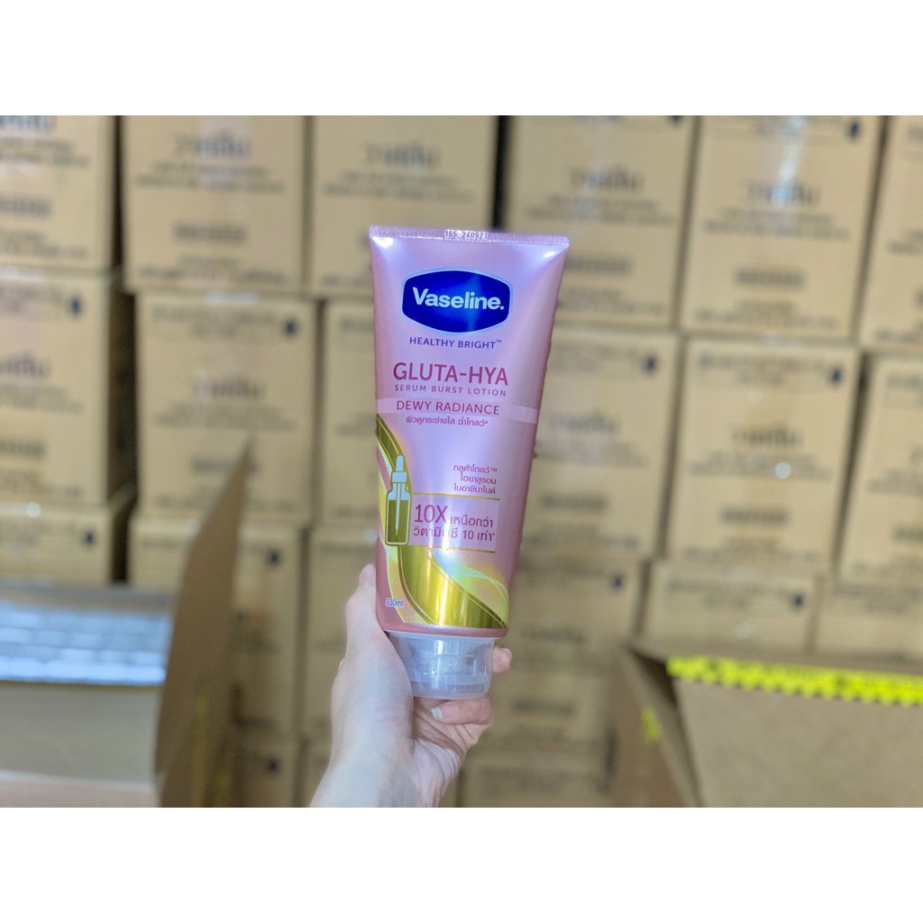 Sữa dưỡng thể Vaseline Healthy Bright Gluta HYA Serum Burst Lotion 10X Thái Lan 330ml | BigBuy360 - bigbuy360.vn