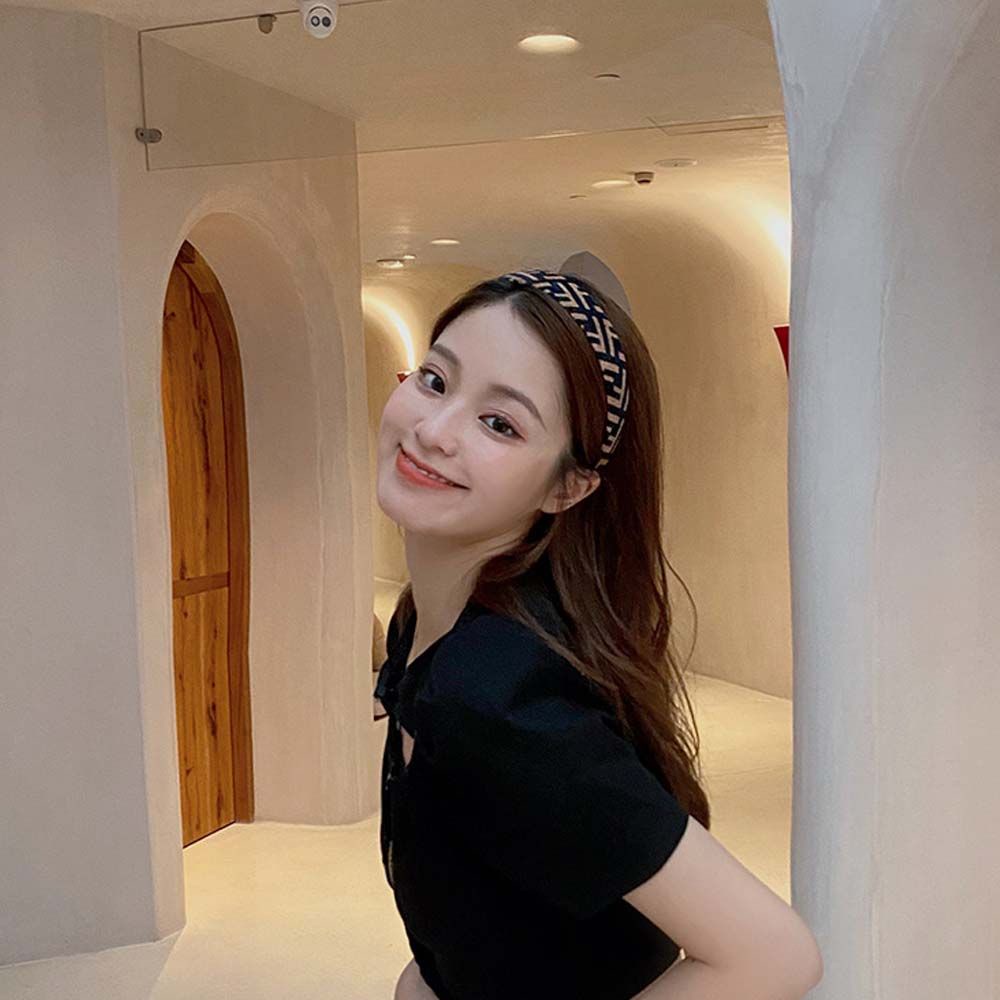 Băng đô bản rộng in chữ phong cách Hàn Quốc cổ điển dành cho nữ rửa mặt