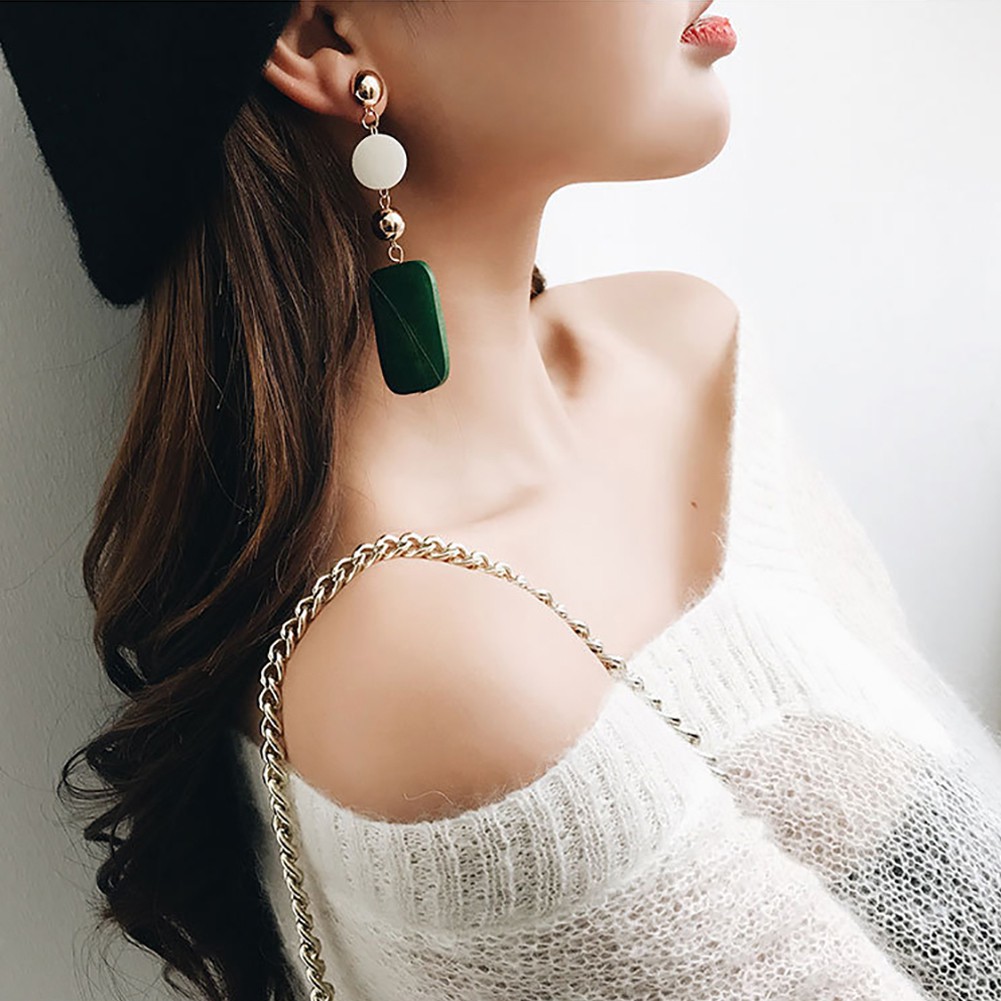 Đôi Khuyên Tai HìNh TròN / Vuông ĐộC ĐáO ThờI Trang Cho Nữ