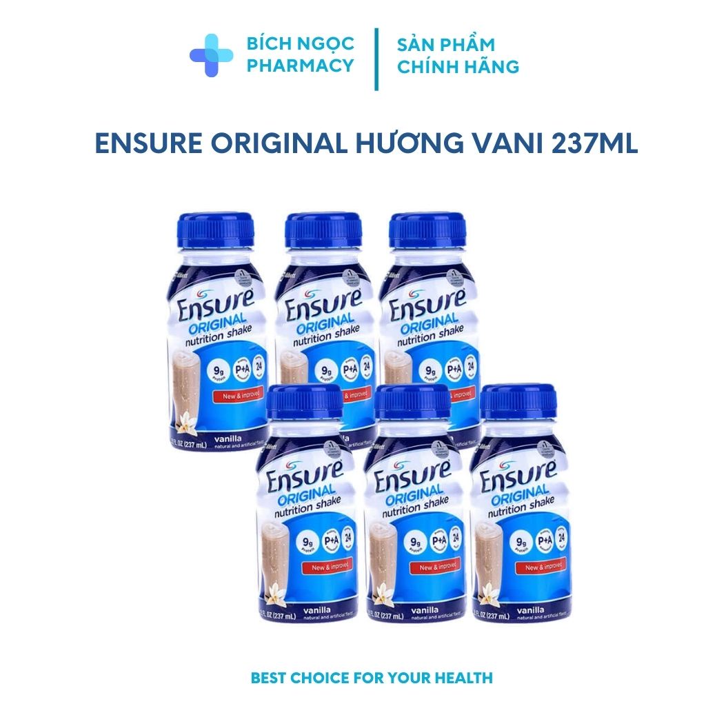 Sữa Ensure Nước 237ml Original hương Vani - Lốc 6 chai