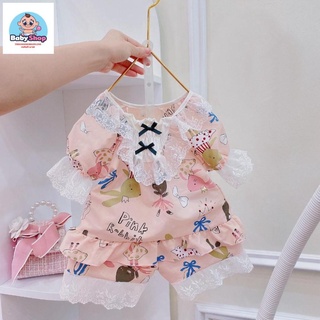(SALE) Bộ pizama thô ren cho bé