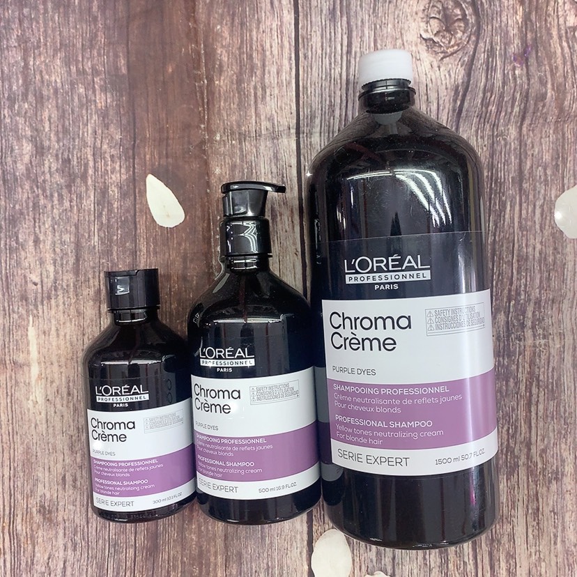 Dầu gội tím khử vàng L'oréal Chroma Crème Purple Dyes Shampoo 300ml