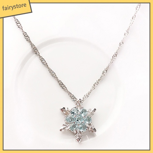 Dây Chuyền Hợp Kim Hình Hoa Tuyết Đính Đá Lấp Lánh