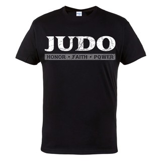 Áo thun tay ngắn in chữ Judo Honor Faith Power cho nam tập gym